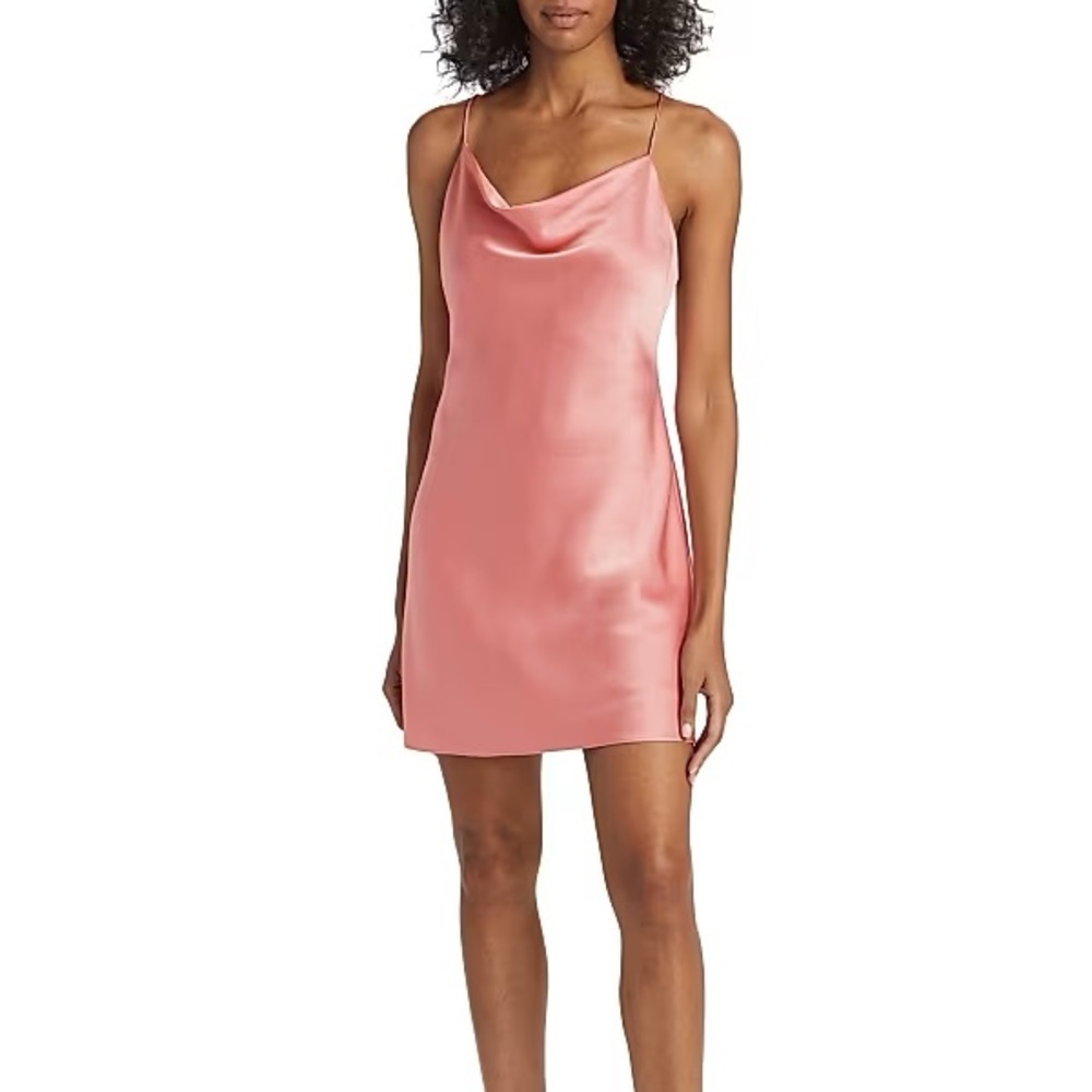 Alice + Olivia Harmon Cowl Neck Slip Dress Rose Size 6